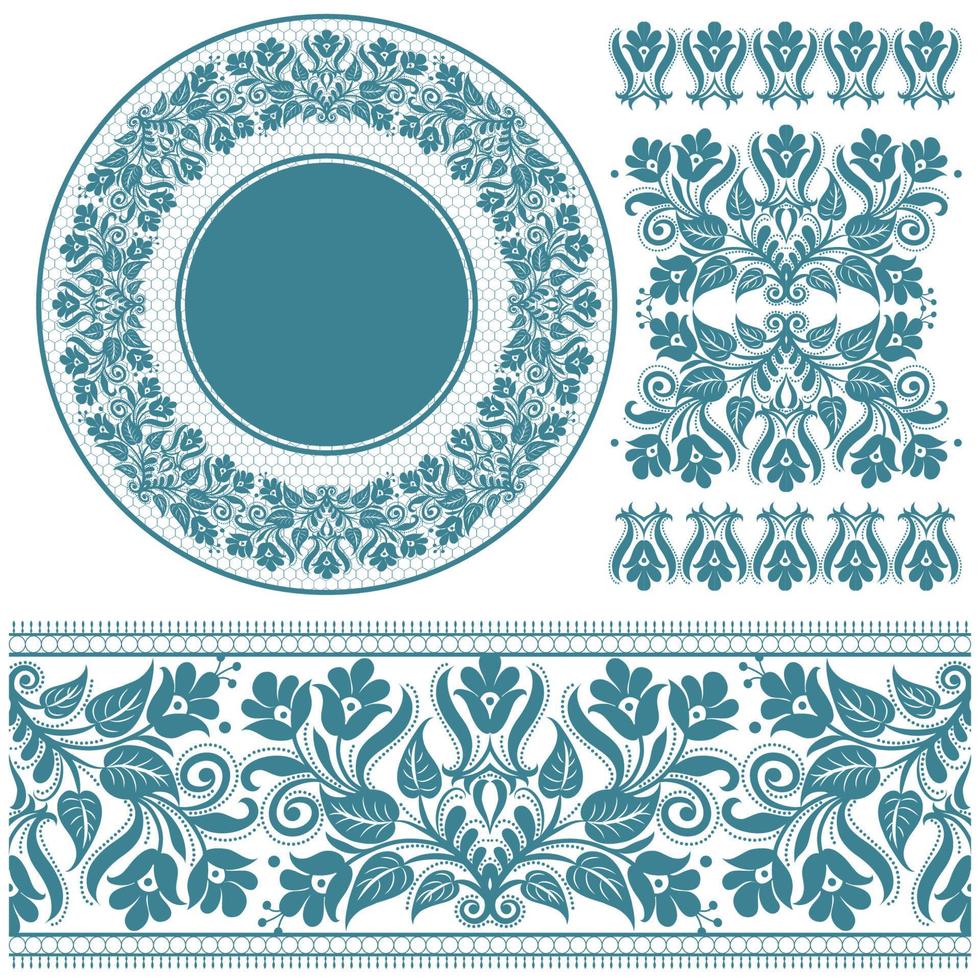 conjunto de marco floral vectorial vector