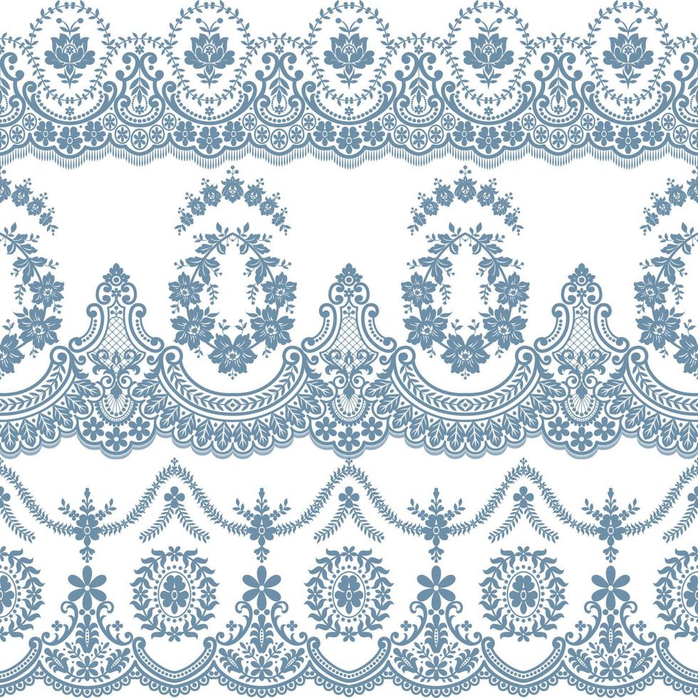 Seamless lace set vector