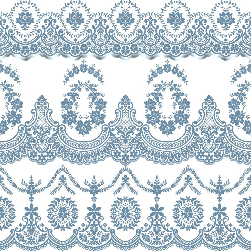 Seamless lace set vector