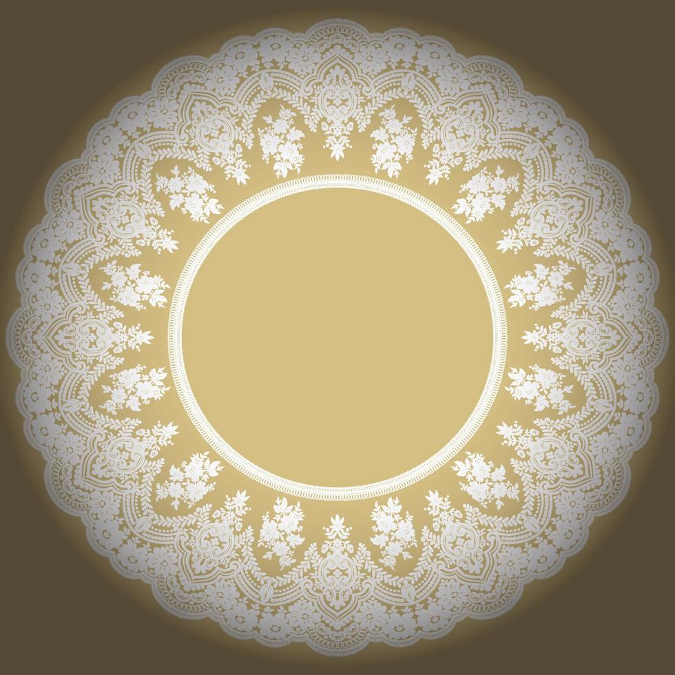 Ornamental round lace pattern vector