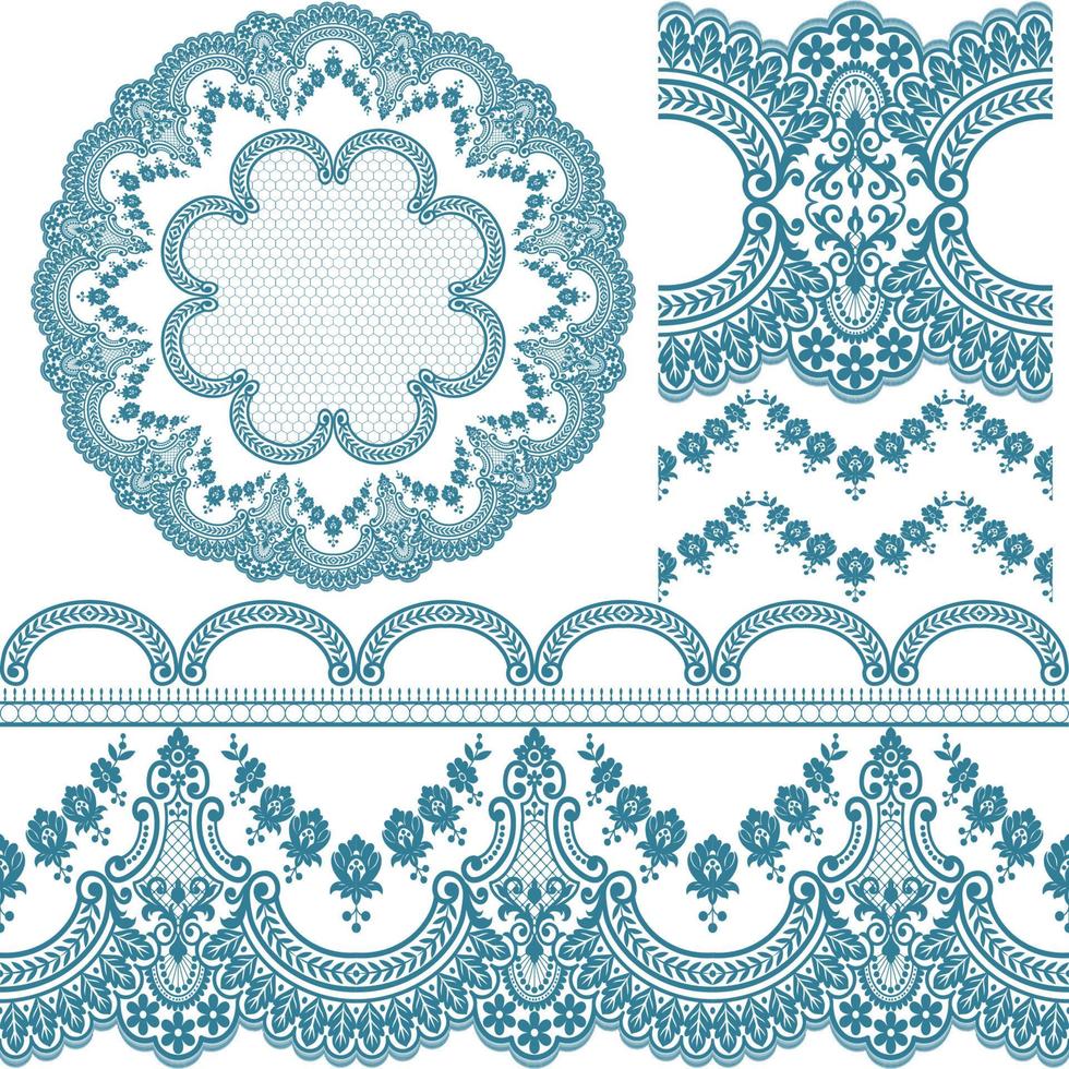 conjunto de marco floral vectorial vector