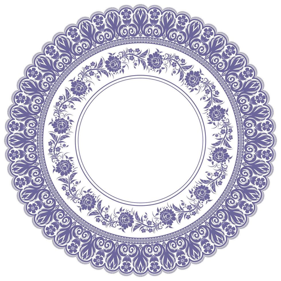 Ornamental round lace pattern vector