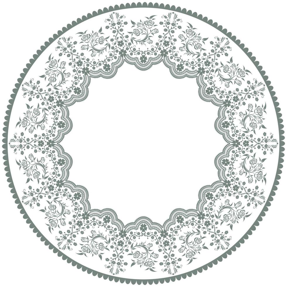 Ornamental round lace pattern vector