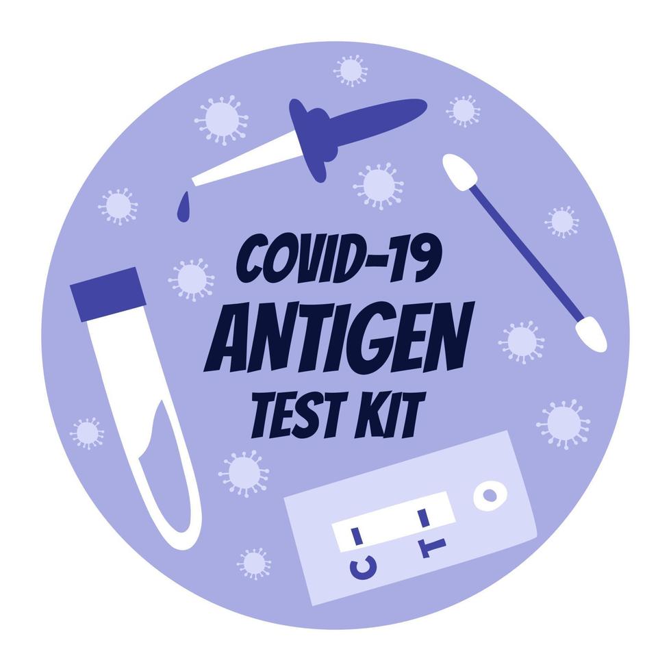 Covid-19 antigen testing. Banner diagnosis covid. Flat illustration vector