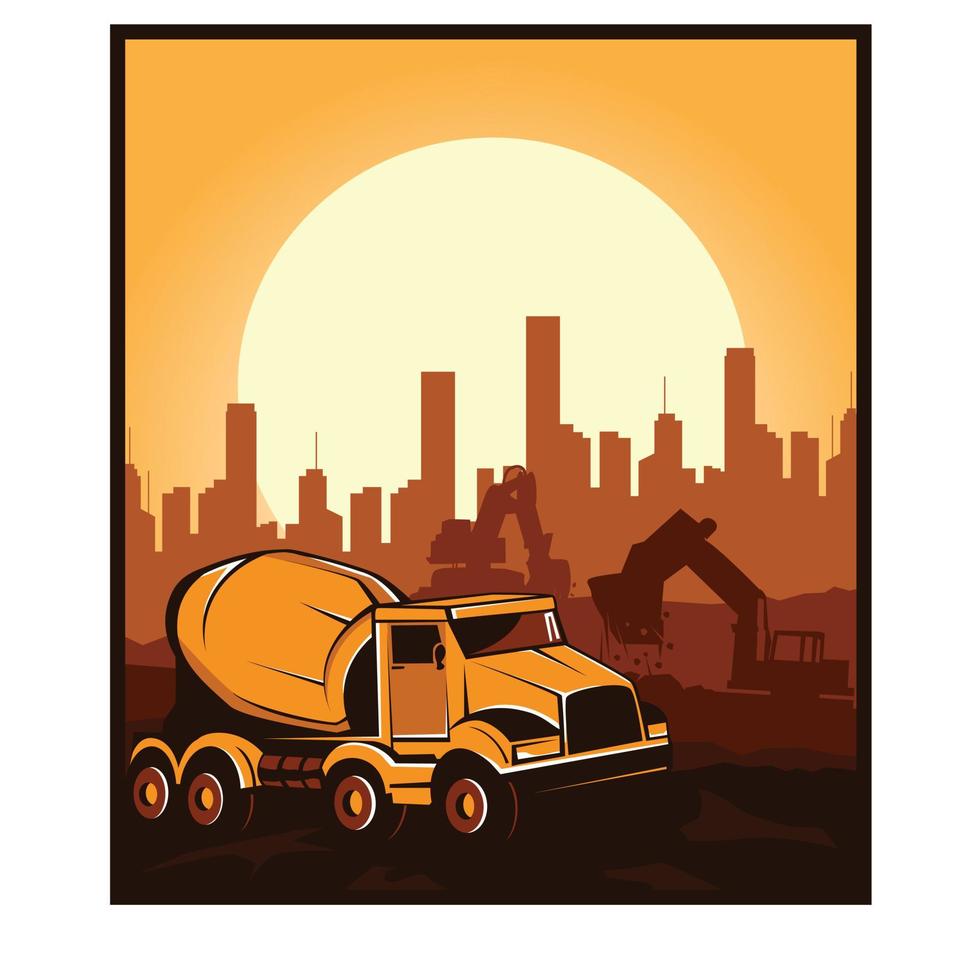 mixer car, building the city vector