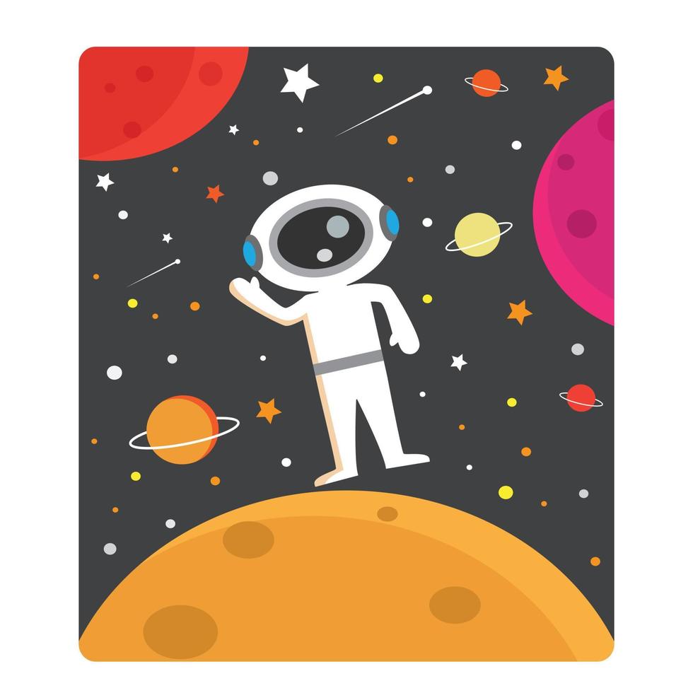 astronauta y planeta vector