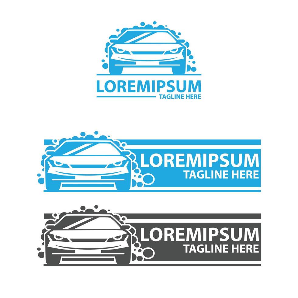 car wash logo set vector