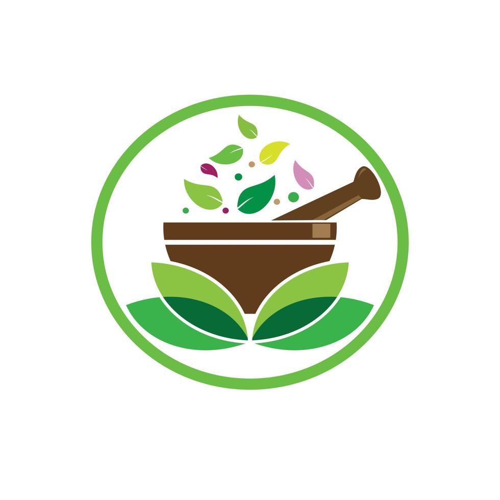 Green herbal logo vector