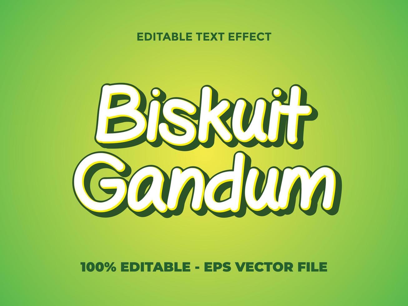 efecto de texto editable biskuit gandum vector