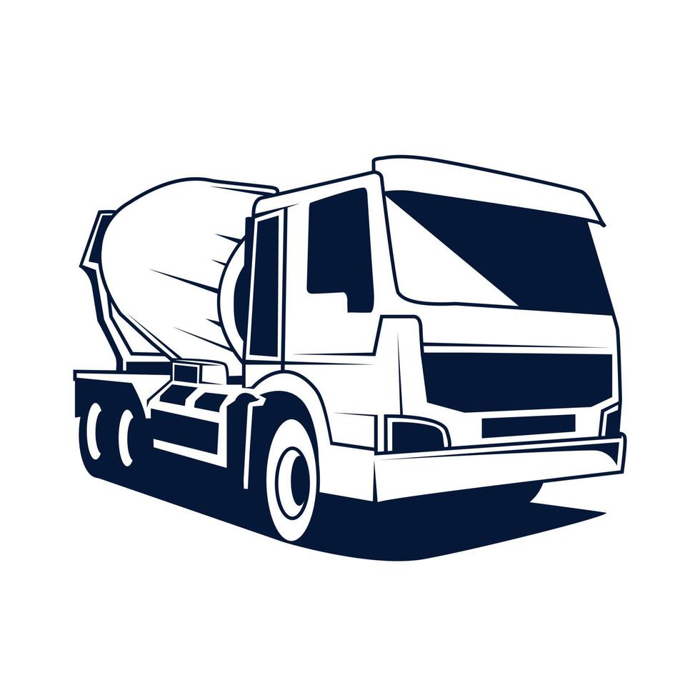 logotipo de camión mezclador vector