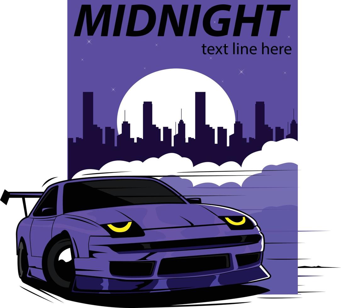 drifter car midnight vector