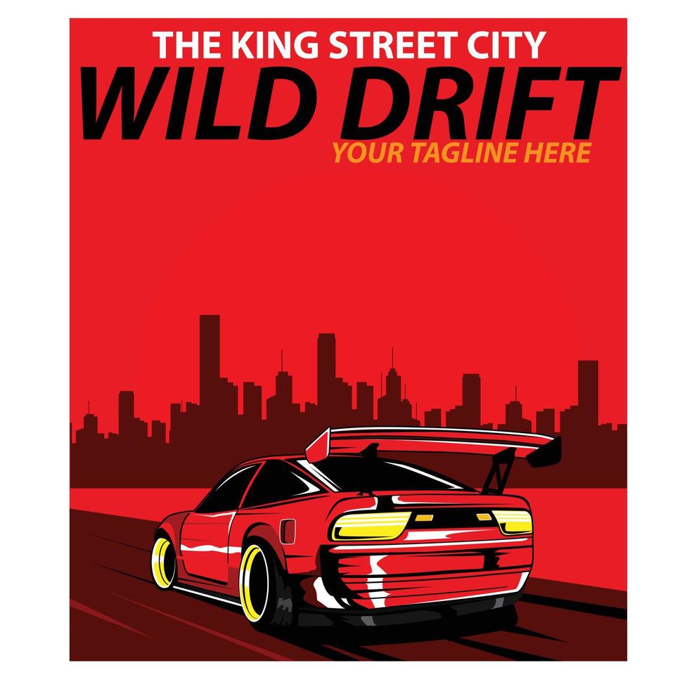 red car go to the city vector
