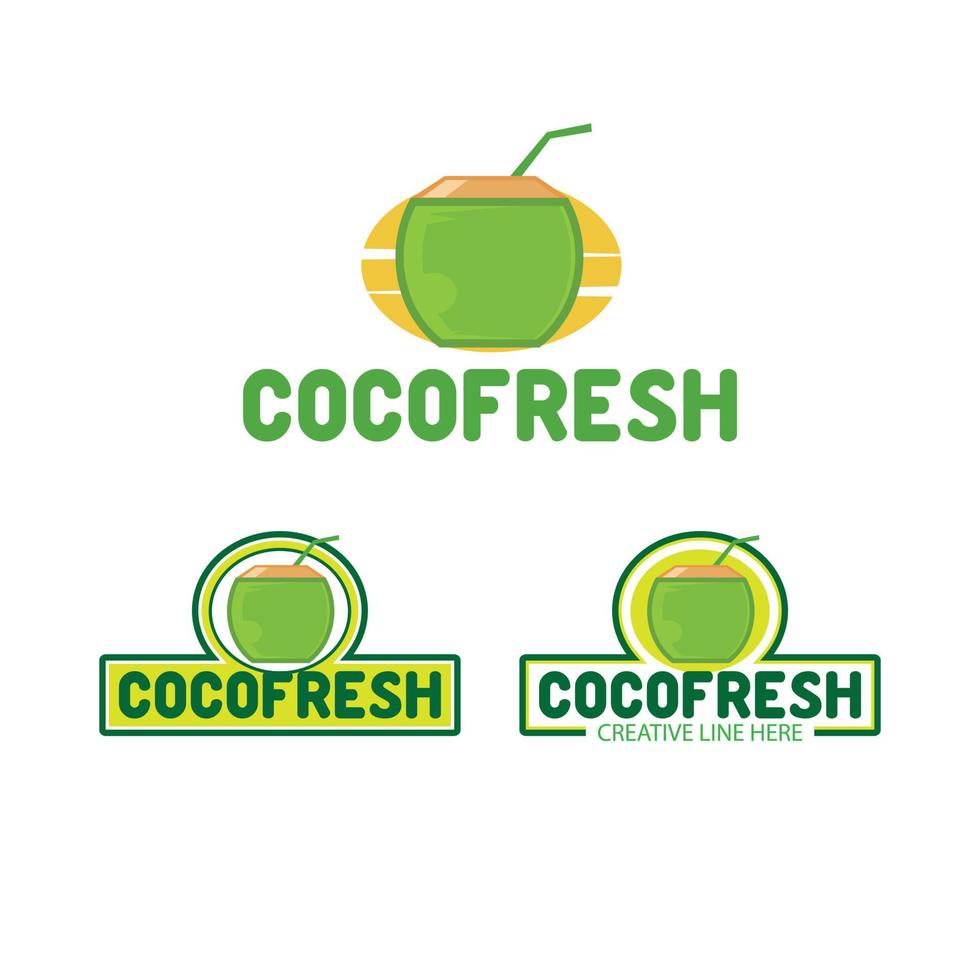 logotipo de coco fresco vector