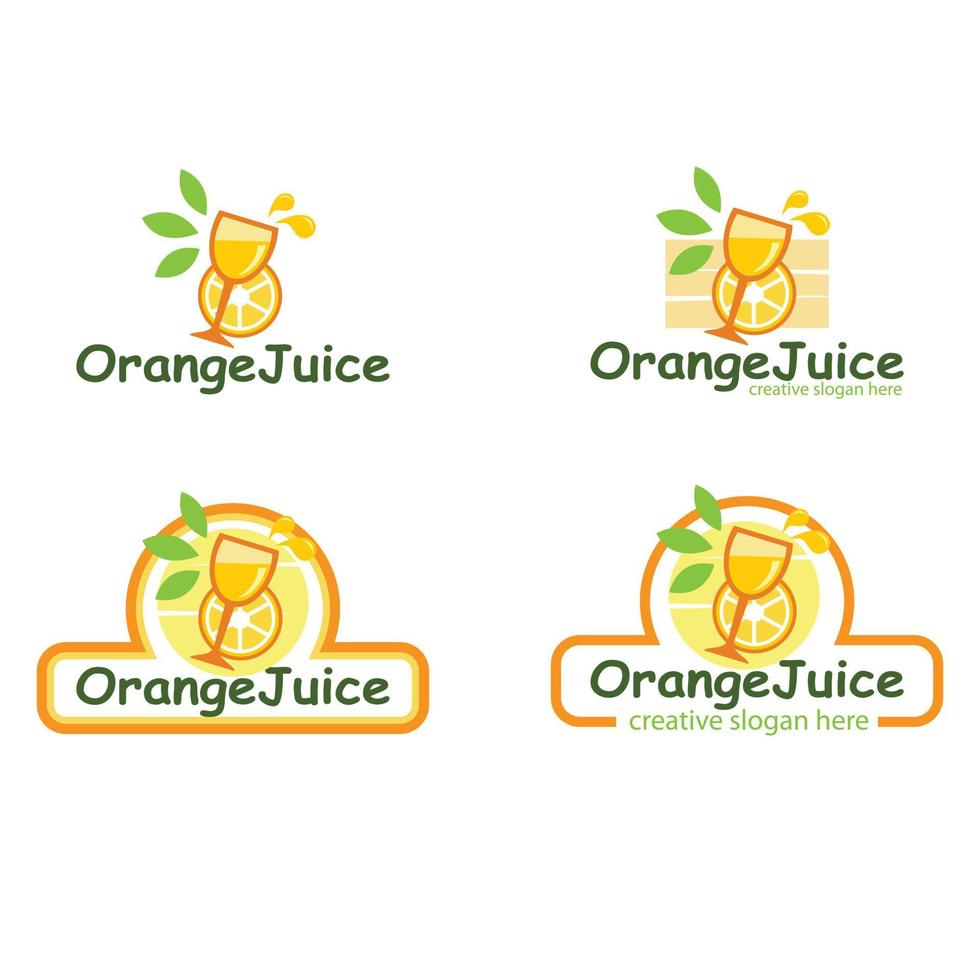 conjunto de logotipo de jugo de naranja vector