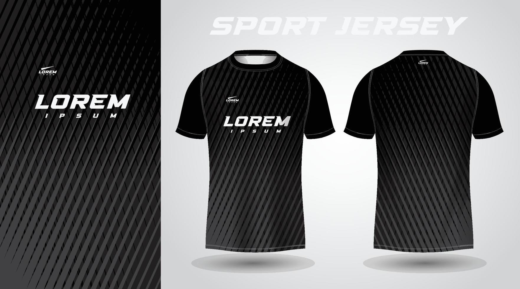 diseño de jersey deportivo de camiseta negra vector