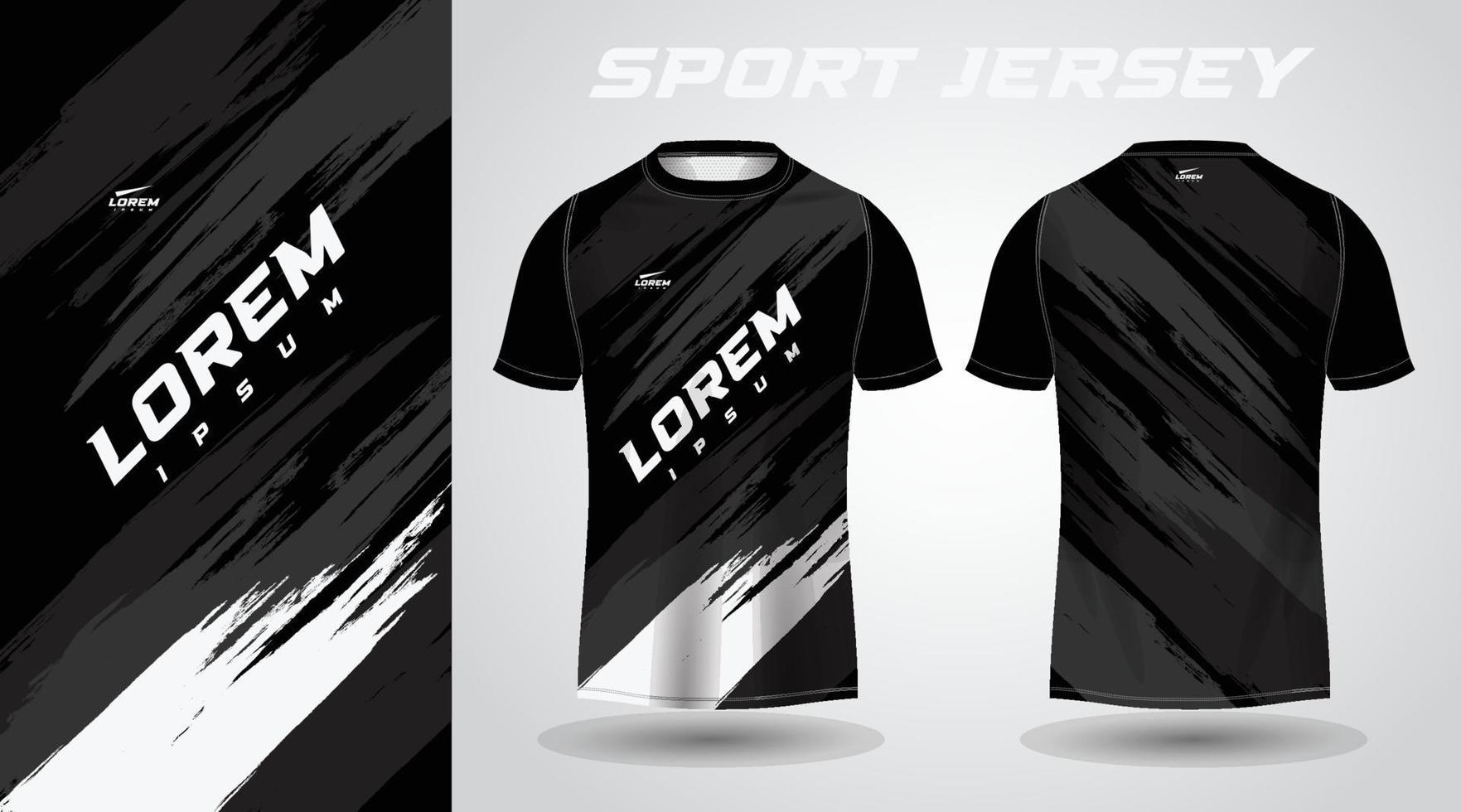 diseño de jersey deportivo de camiseta negra vector