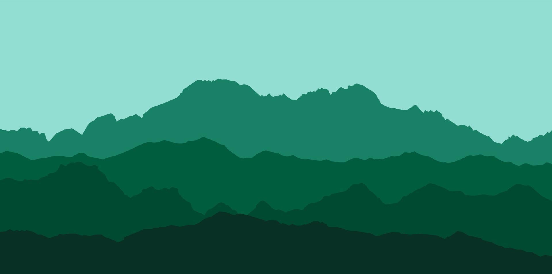 panoramic view of the mountain landscape vector