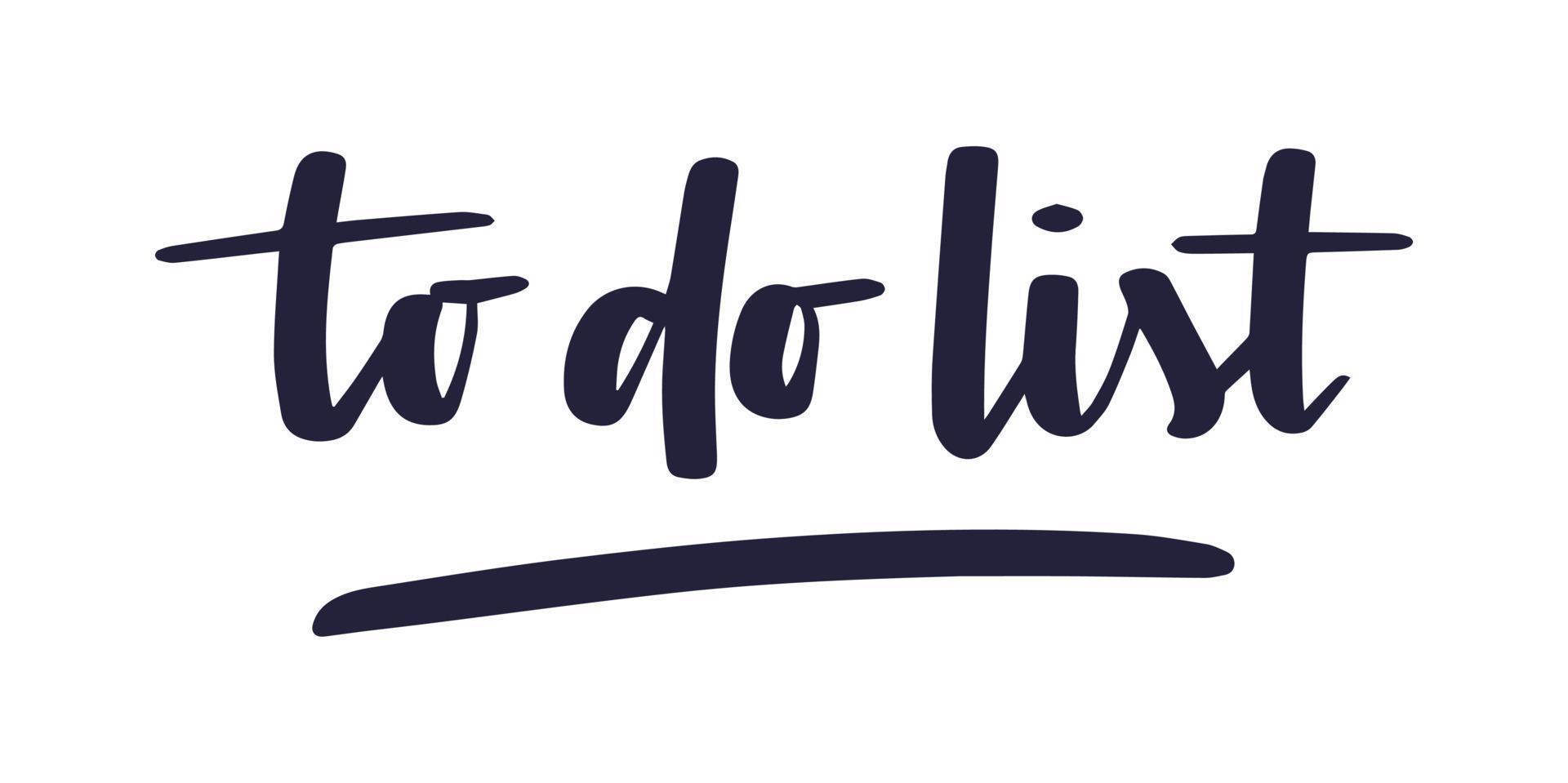 To do list, motivational vector hand lettering