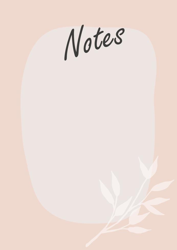 Trendy minimal planner in pastel colors vector
