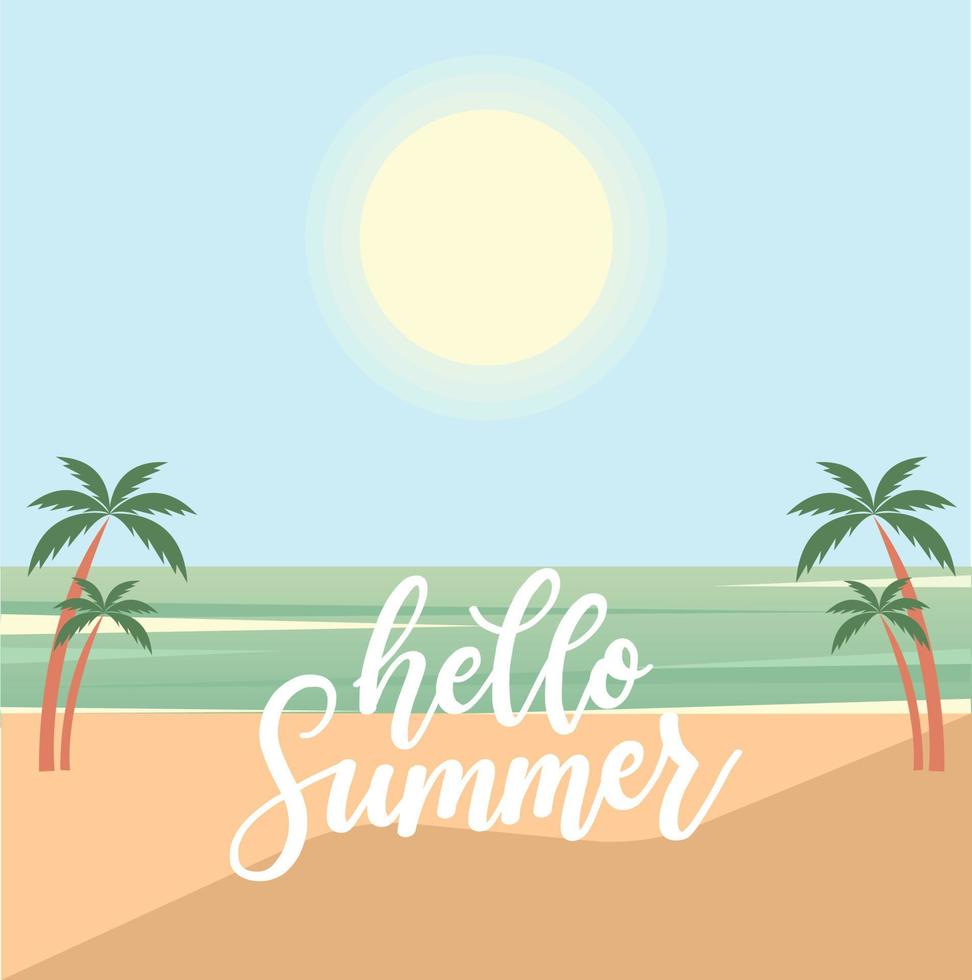 Summer card with palm trees vector