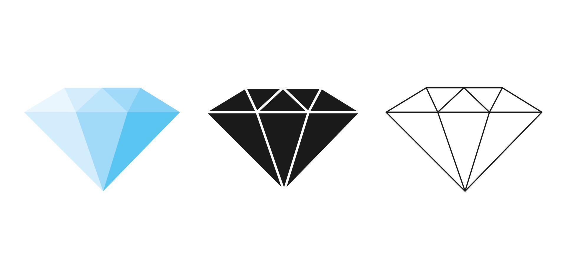 Diamond icon of 3 types vector