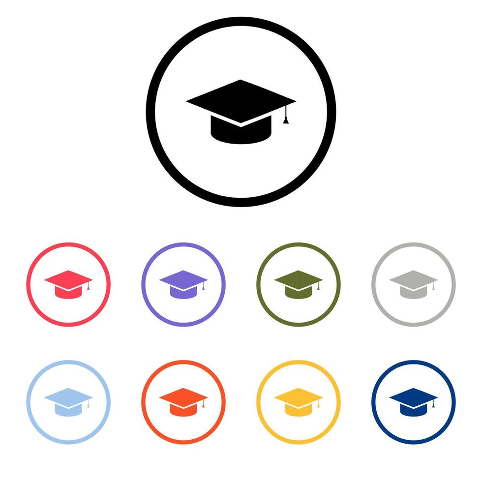 Graduation cap sign icon vector