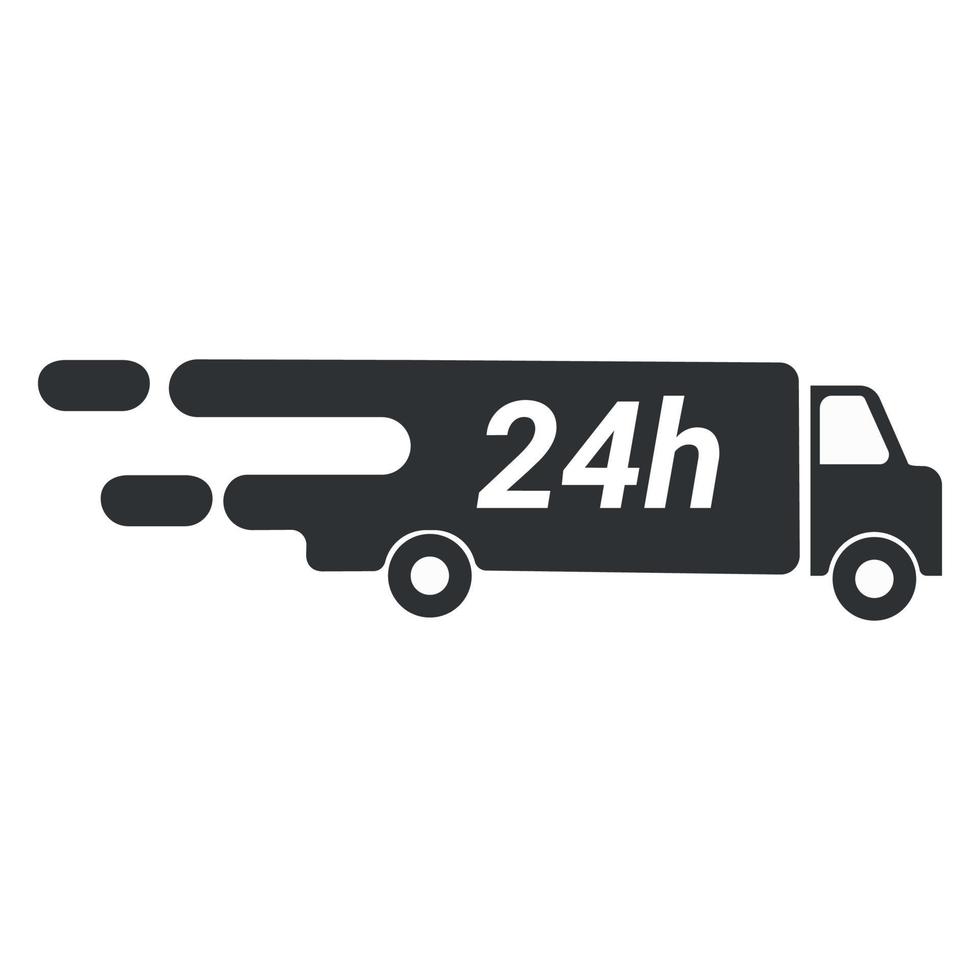 24 Fast shipping delivery truck vector