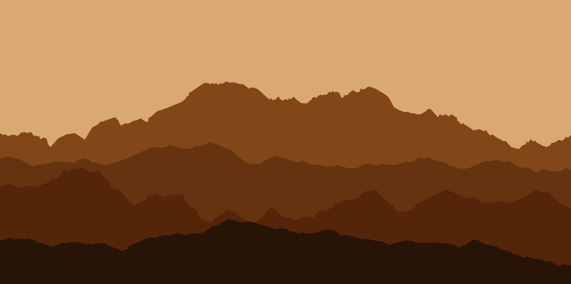 panoramic view of the mountain landscape vector