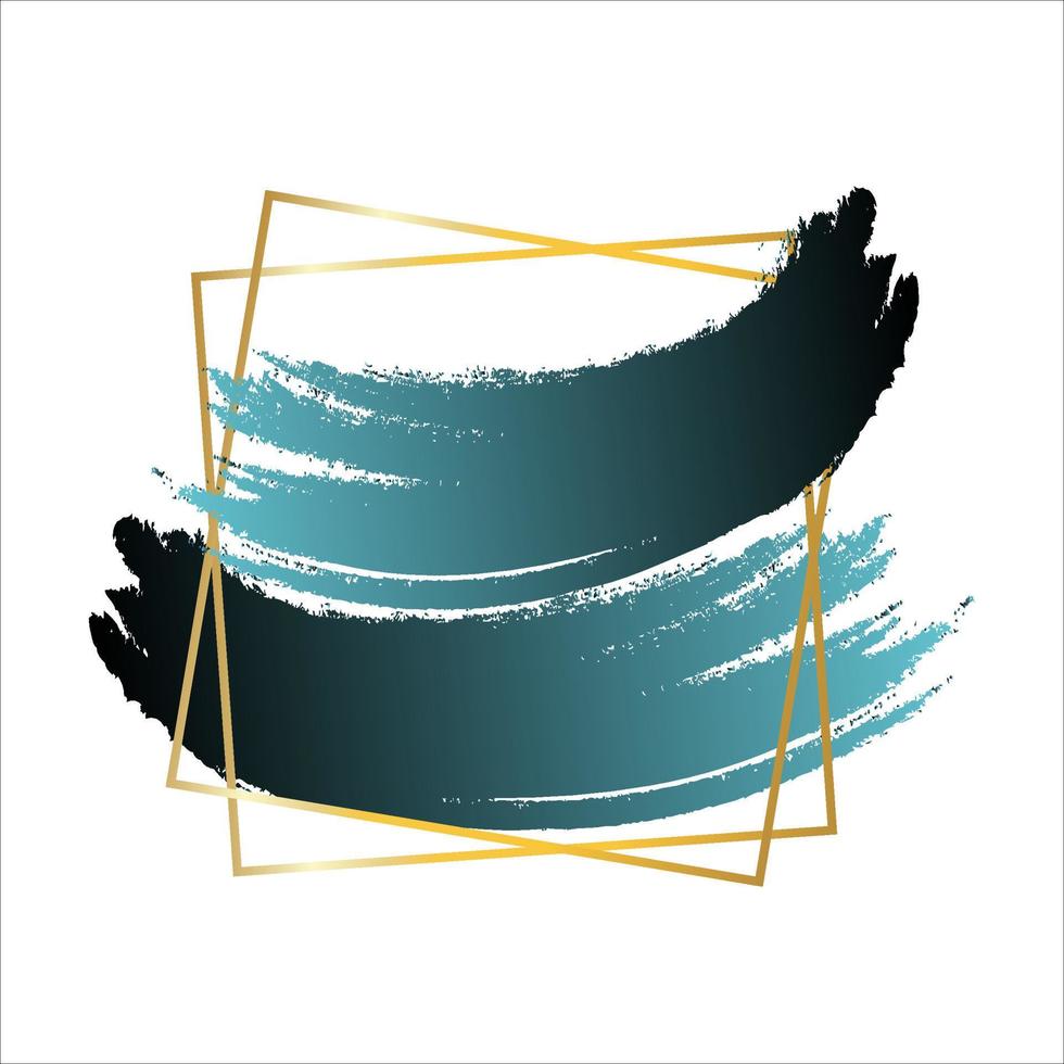 Golden Frame with Brush Stroke vector