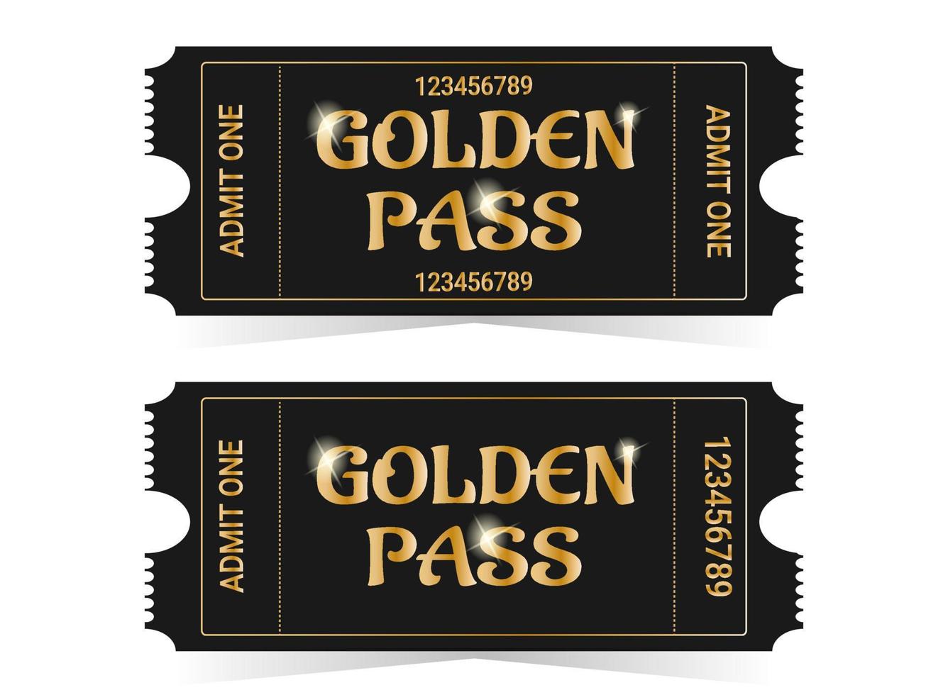 Realistic golden pass illustration set vector