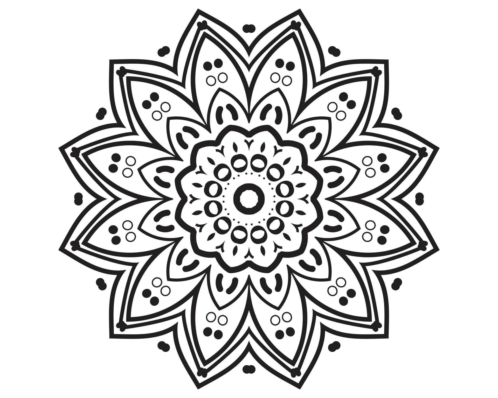 Cute Simple Mandala Design - Floral Style with Decorative Art 8154692