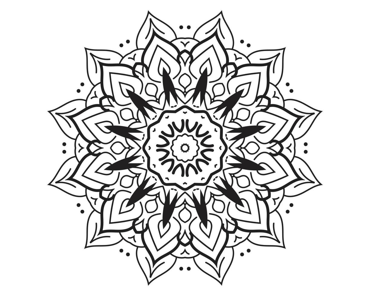 Simple Abstract Mandala Design - Floral Style with Decorative Art vector