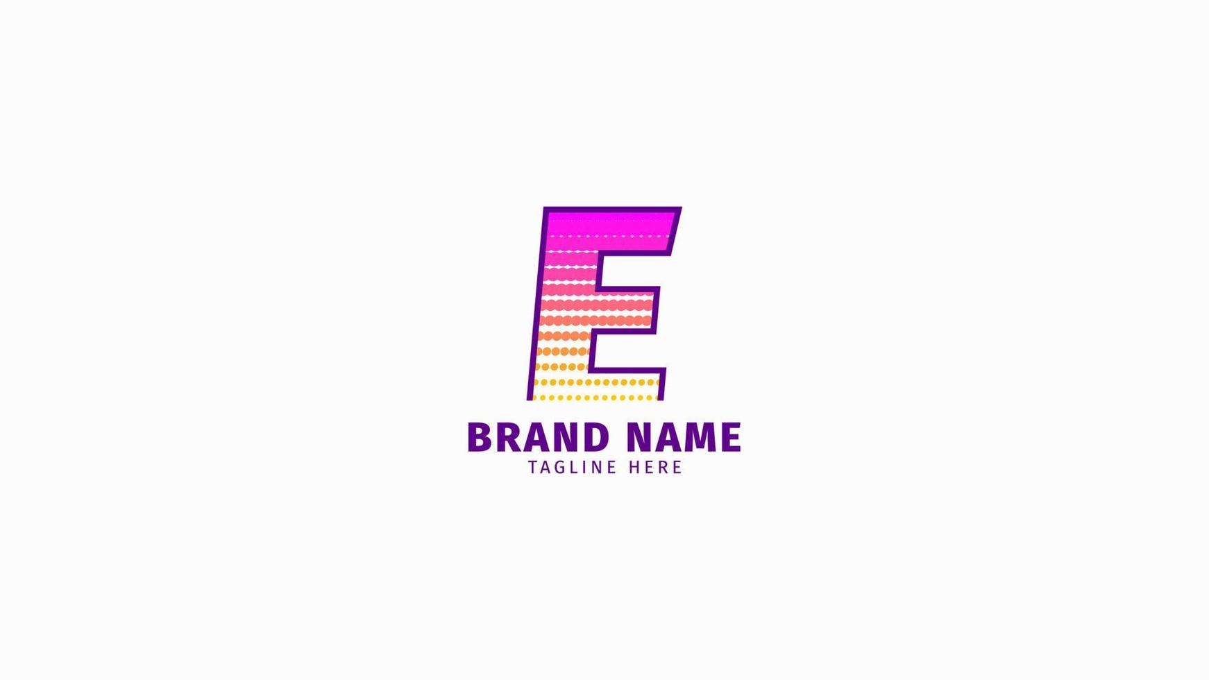 letter E halftone trendy bright color logo vector design element