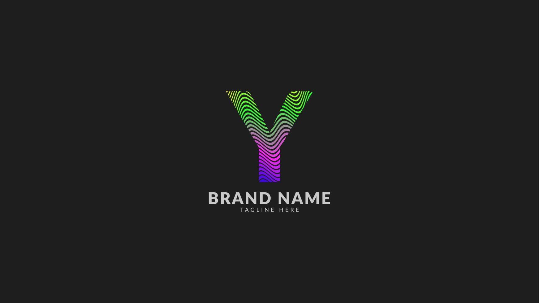 letra y logotipo colorido abstracto del arco iris ondulado para una marca de empresa creativa e innovadora. elemento de diseño de vector de impresión o web