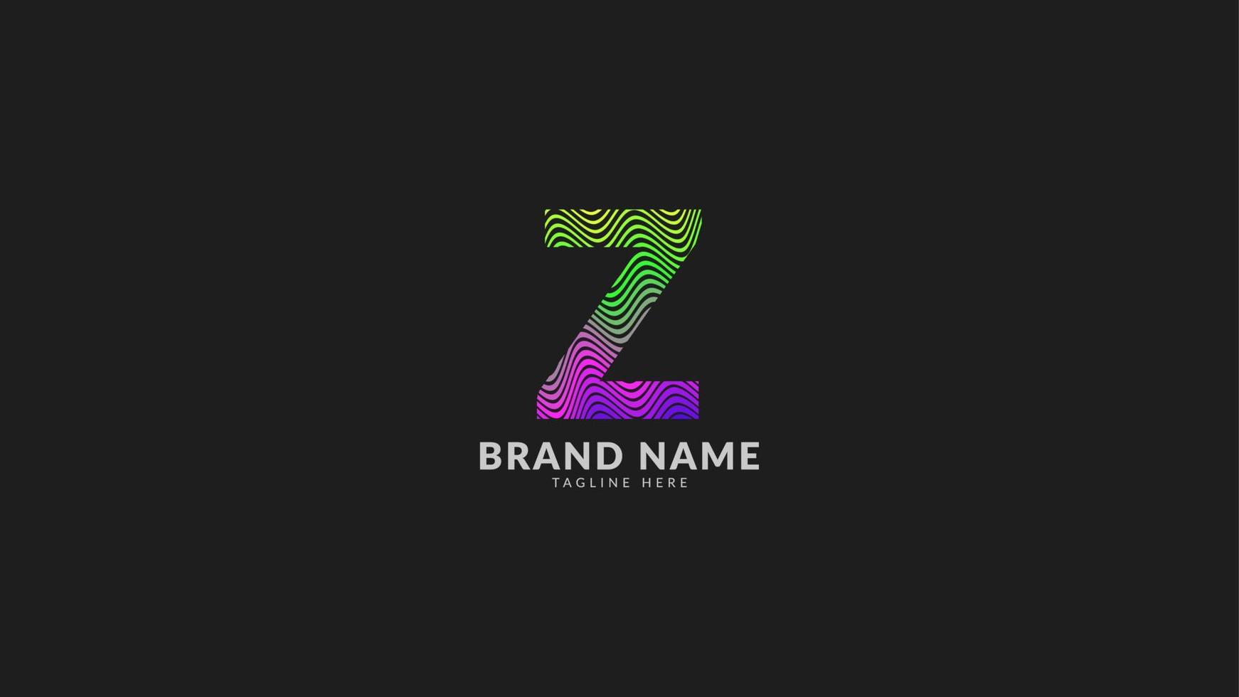 letter Z wavy rainbow abstract colorful logo for creative and innovative company brand. print or web vector design element