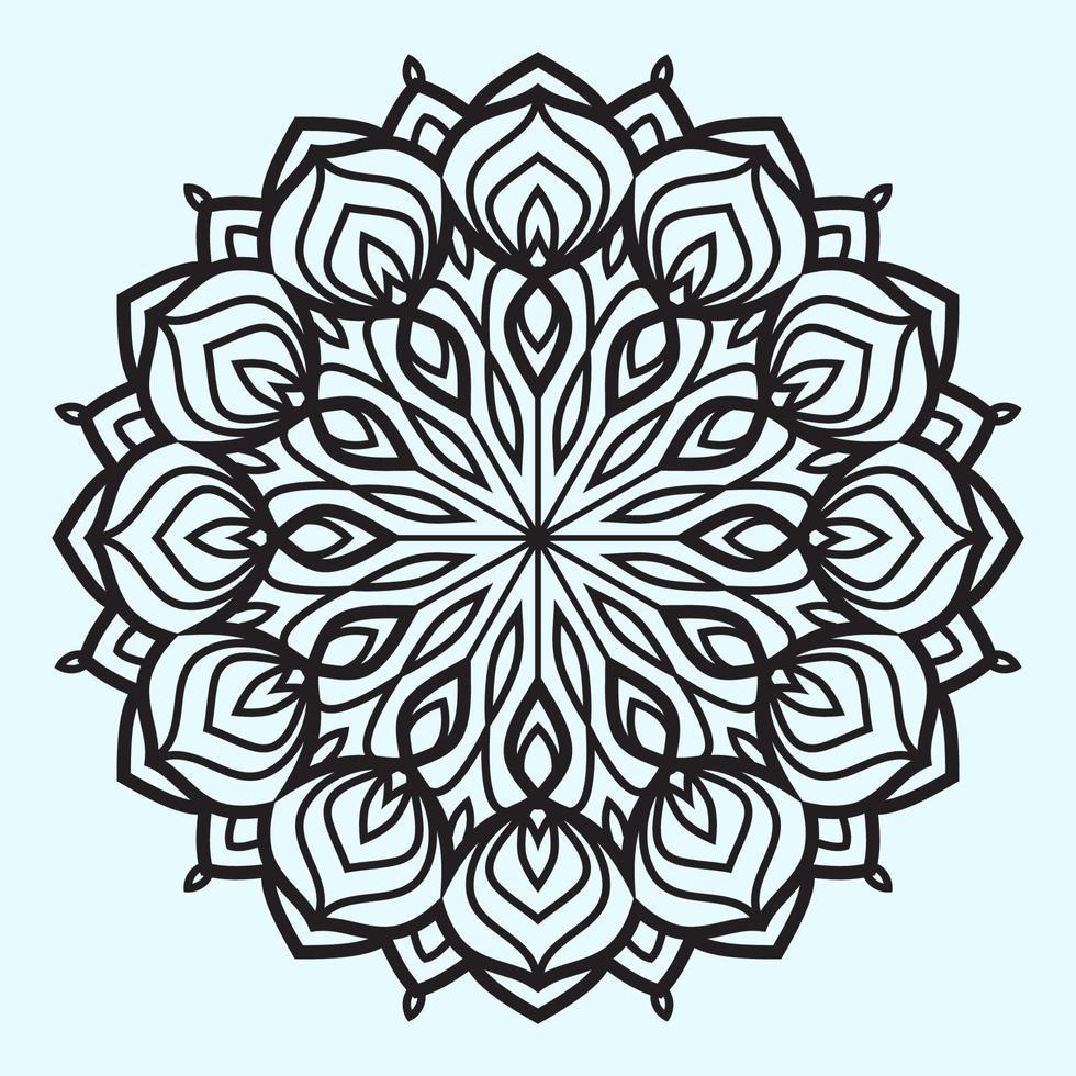 abstract hand drawn mandala art outline circular basic design spiritual round vector decoration