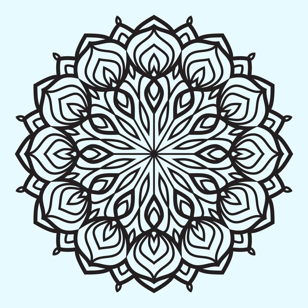 abstract hand drawn mandala art outline circular basic design spiritual round vector decoration