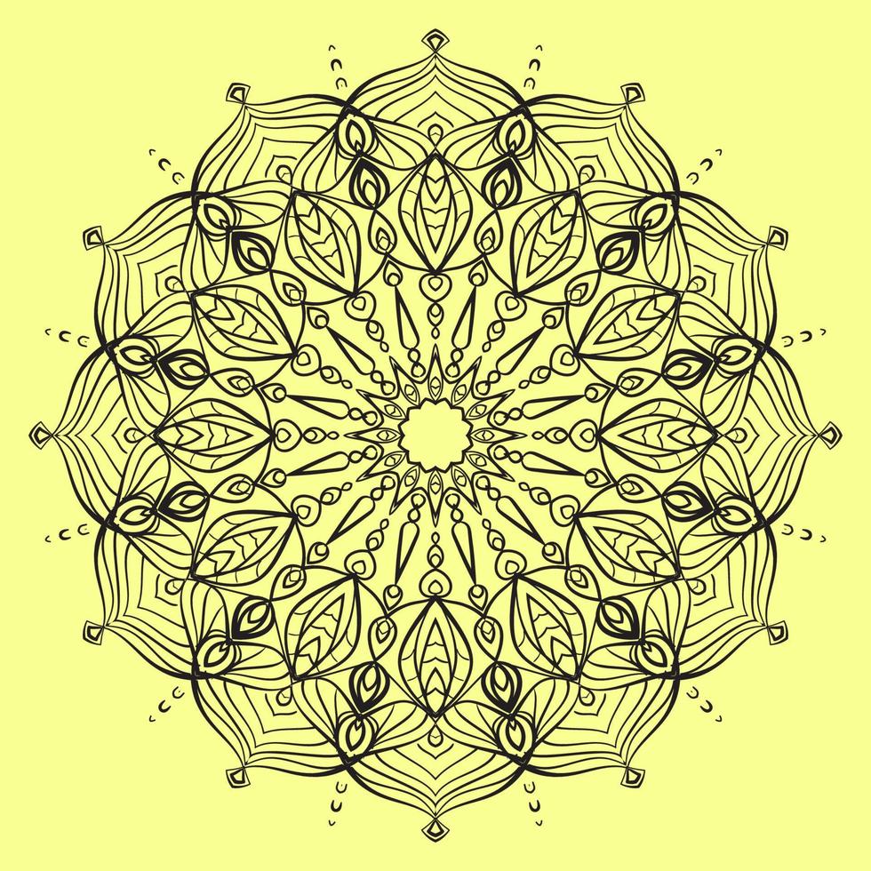 abstract mandala art with youth and soft color circular decoration for web or print vector design element