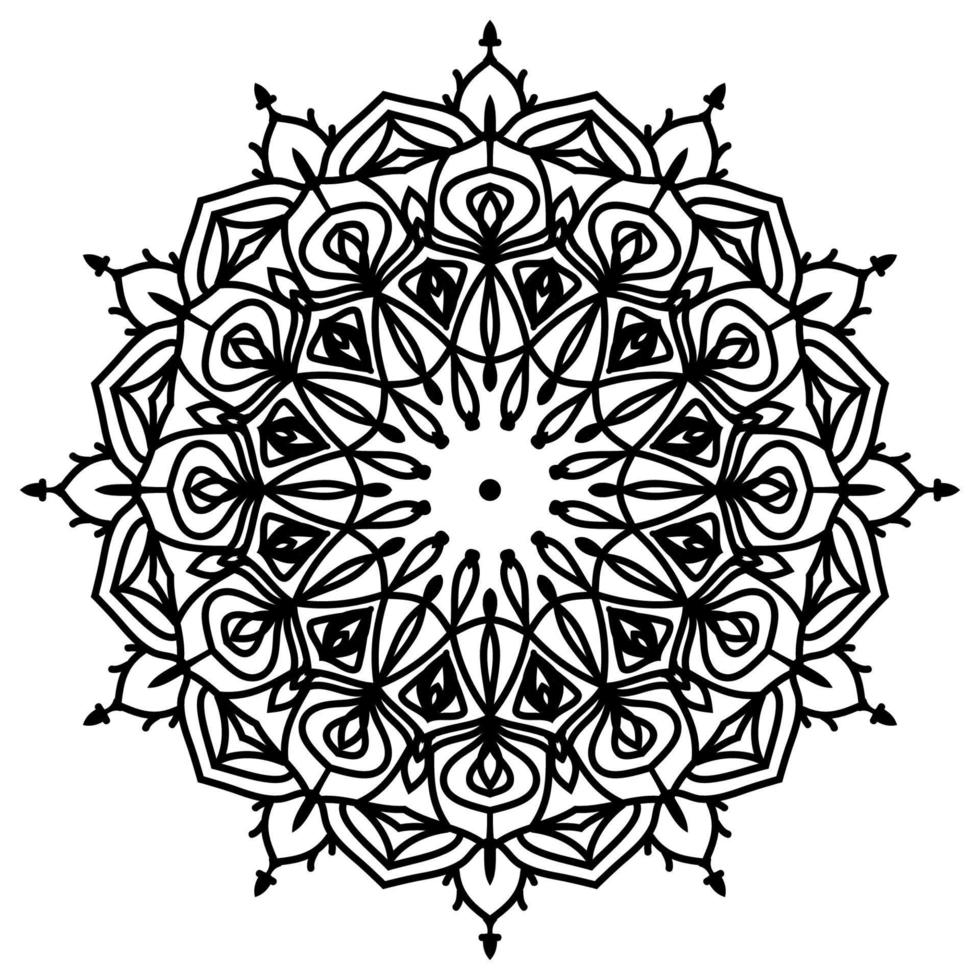 abstract mandala art outline petal shield vector design for web or print element