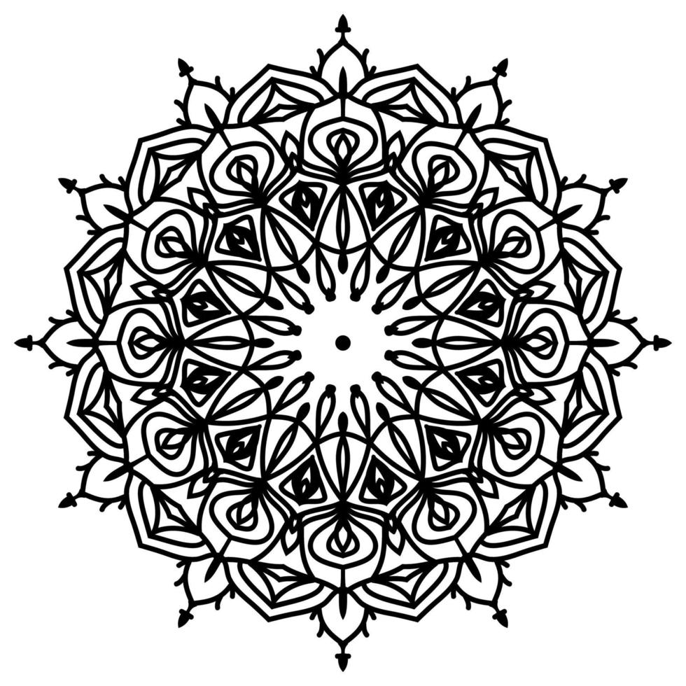 abstract mandala art outline petal shield vector design for web or print element