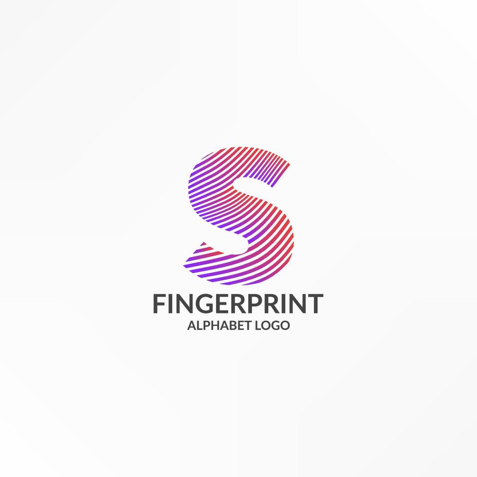 letter S abstract gradient stripes fingerprint vector logo design