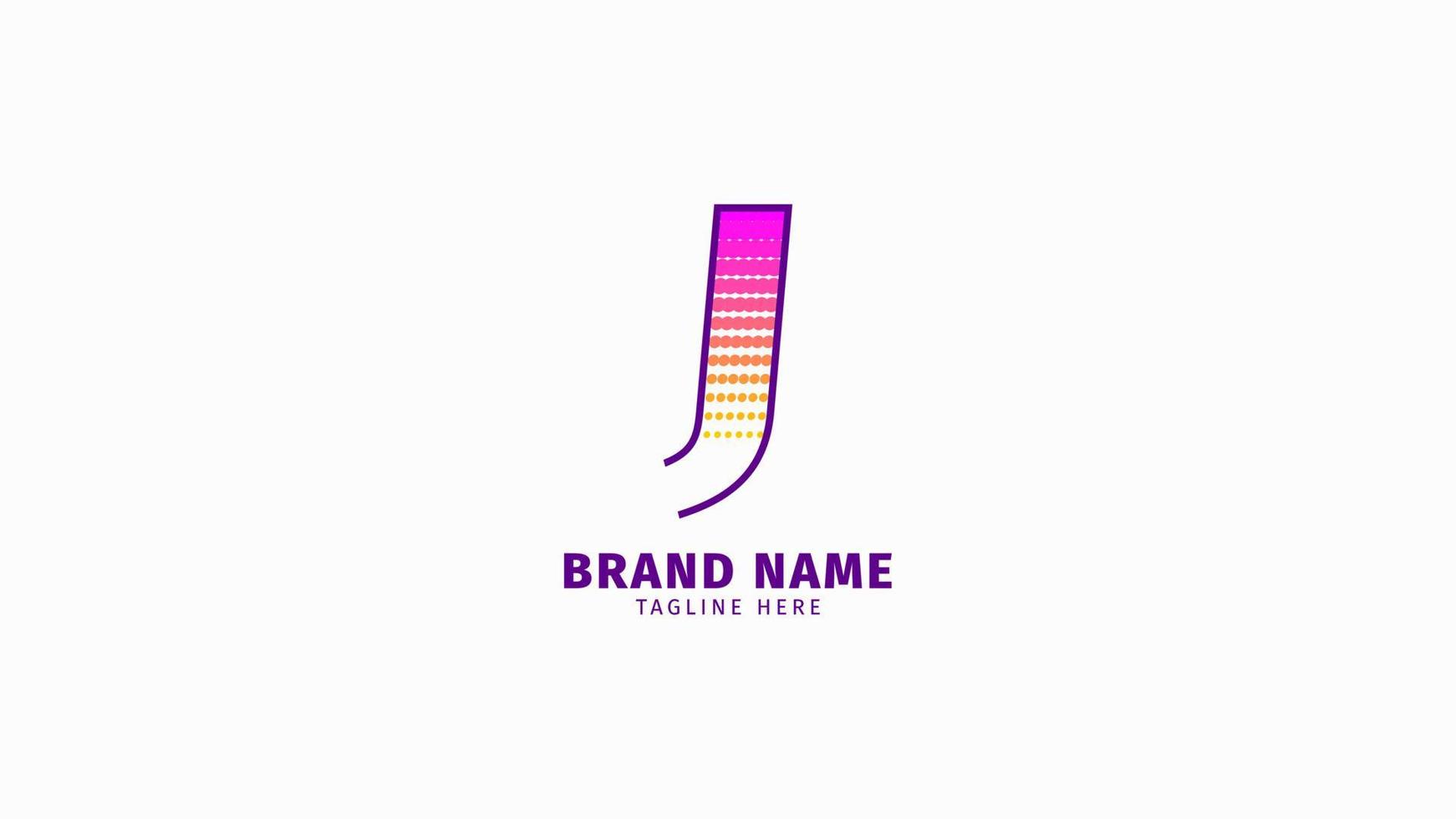 elemento de diseño de vector de logotipo de color brillante de moda de semitono de letra j