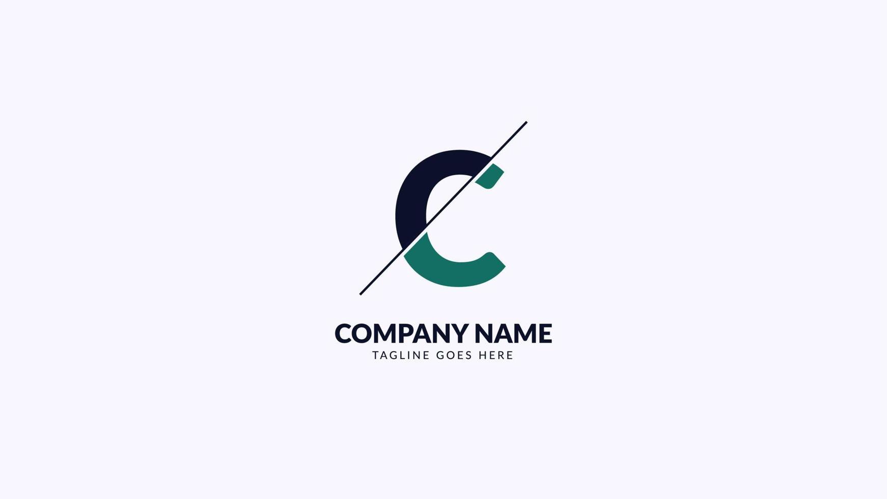 letter C sliced professional corporate and finance logo vector design