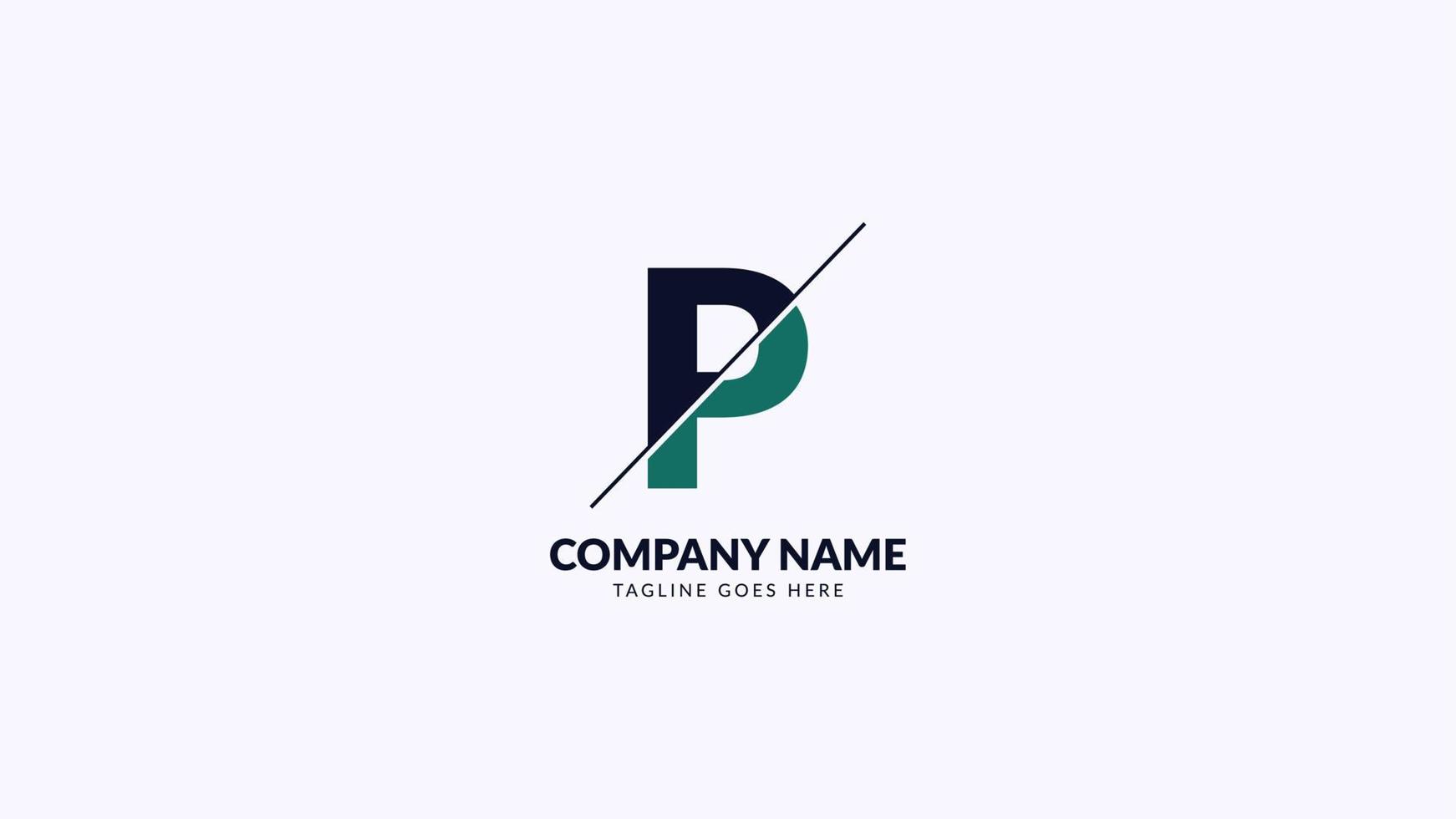 letter P sliced professional corporate and finance logo vector design