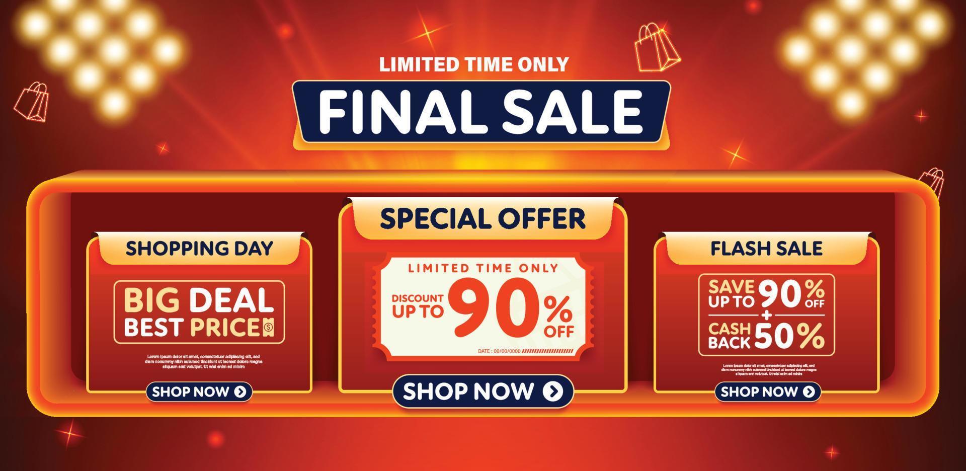 Final sale banner template design for web or social media. vector