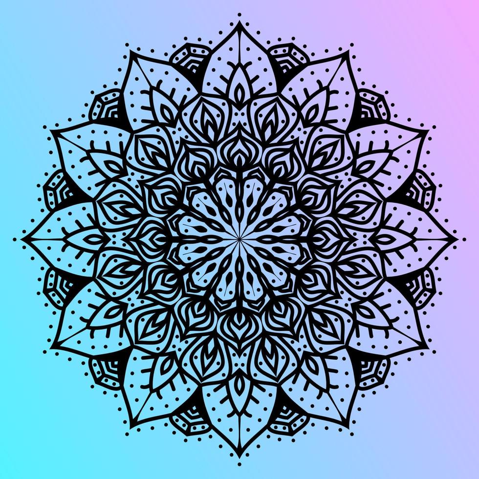 abstract mandala art outline petal vector design with soft gradient background