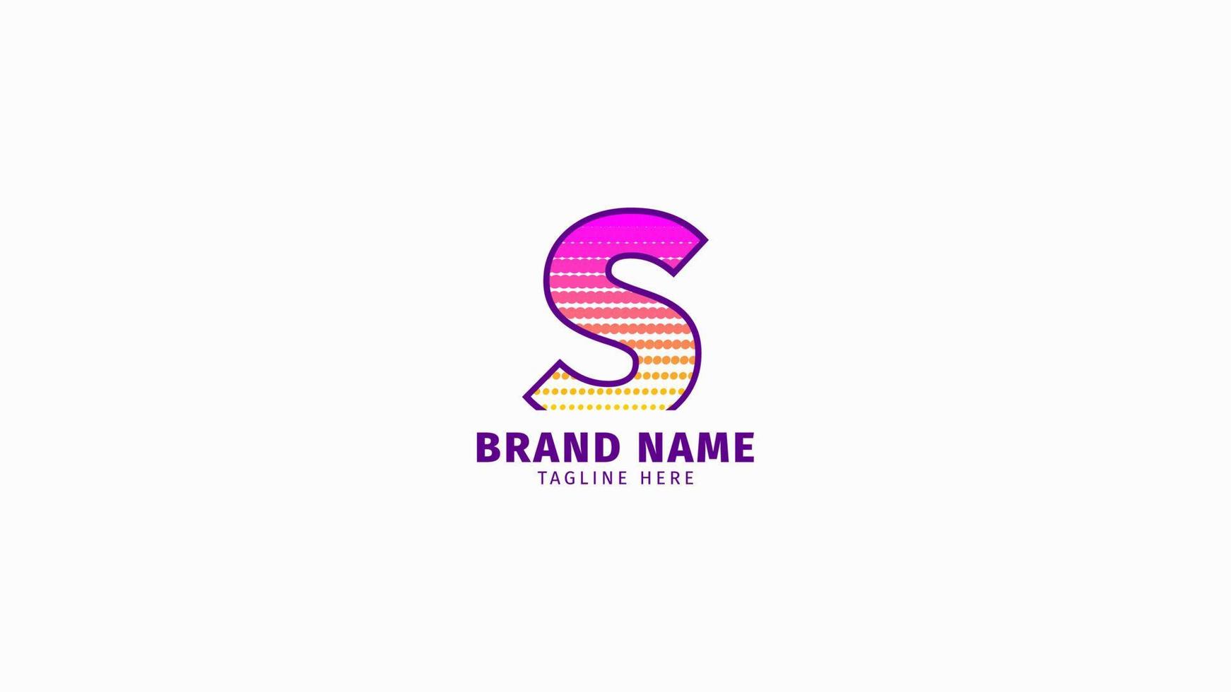 letter S halftone trendy bright color logo vector design element