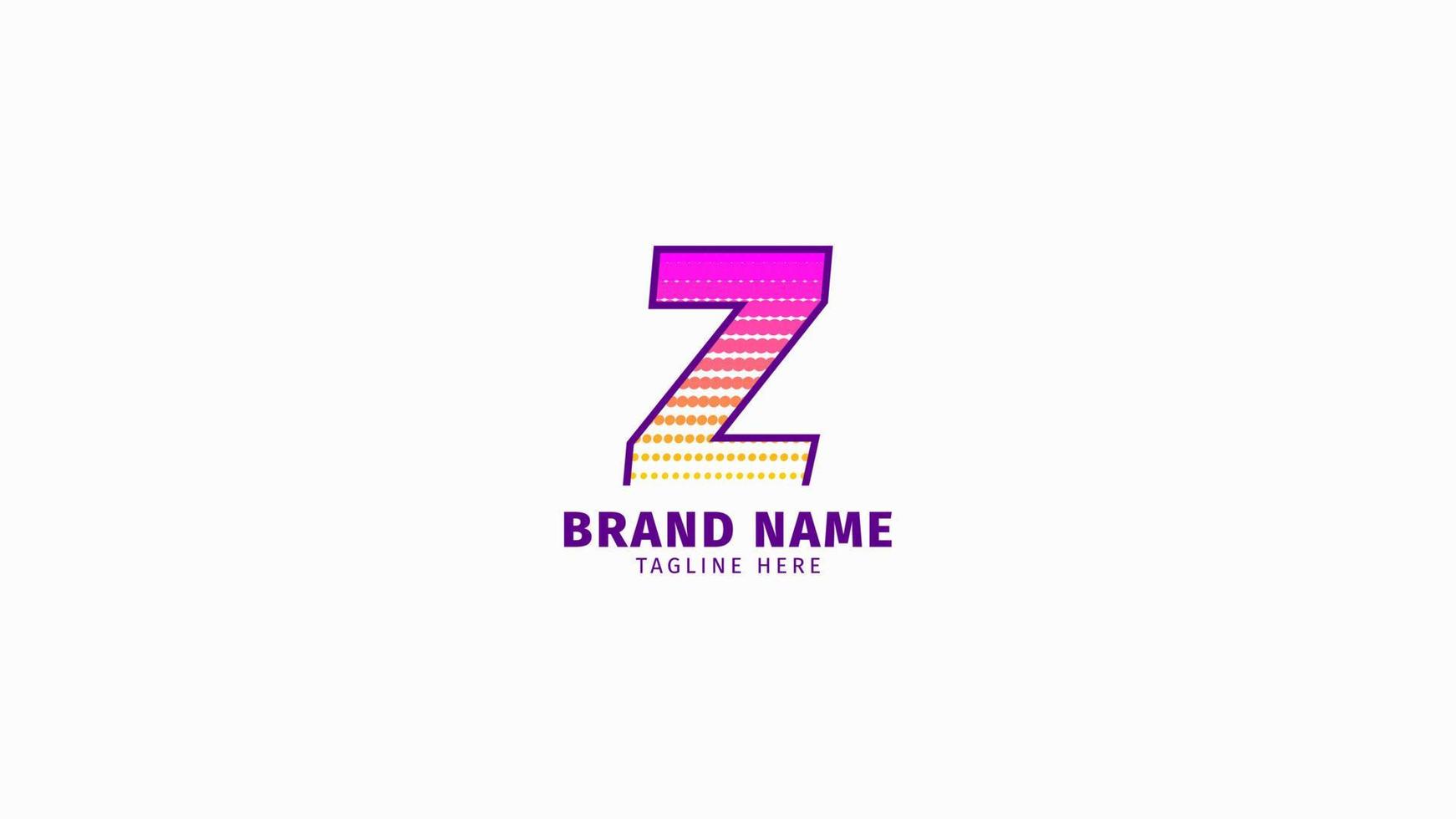elemento de diseño de vector de logotipo de color brillante de moda de semitono de letra z