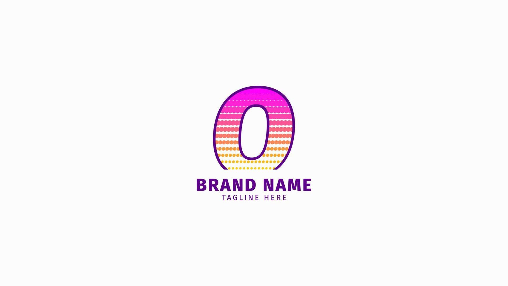 letter O halftone trendy bright color logo vector design element