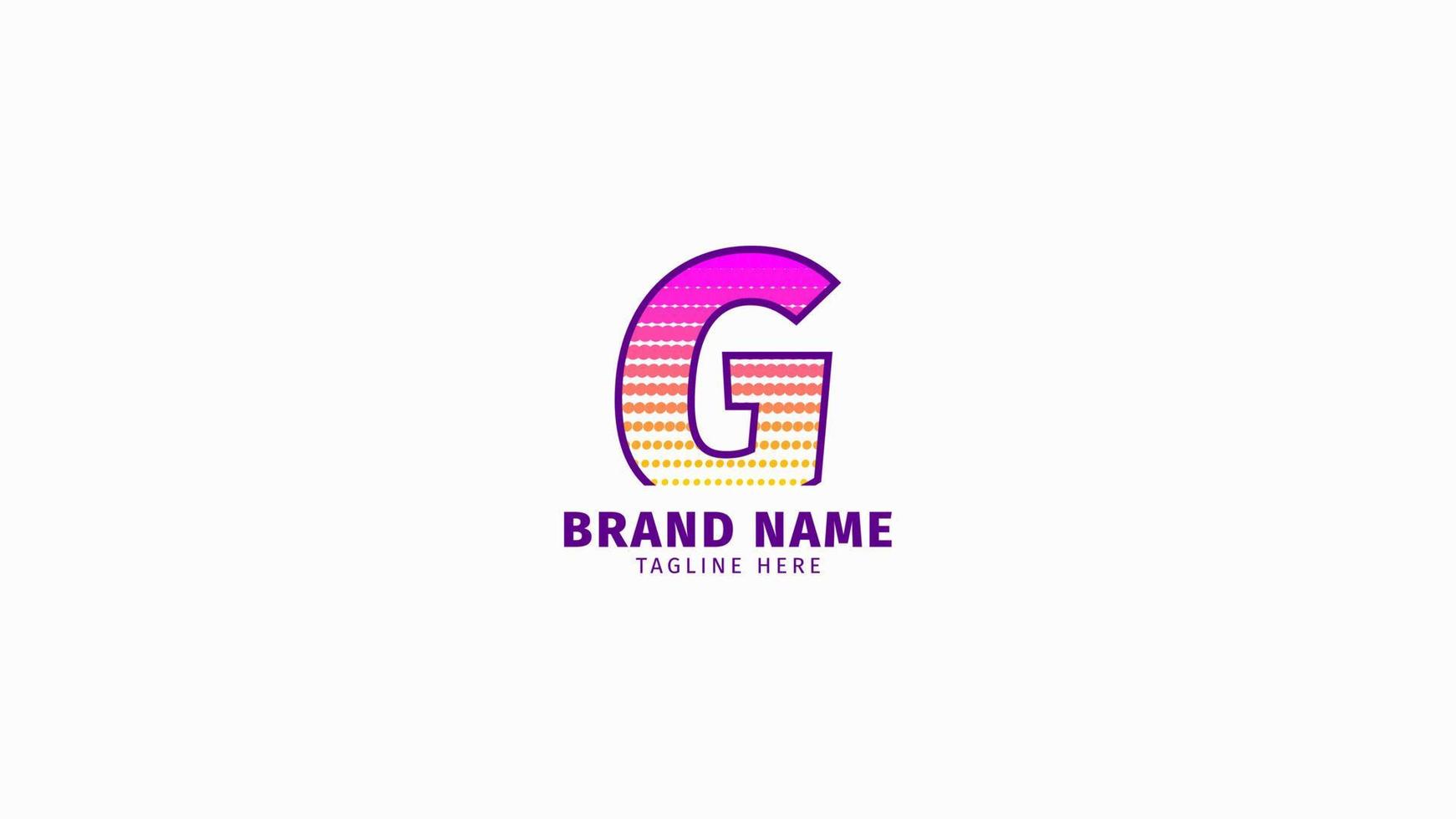 letter G halftone trendy bright color logo vector design element